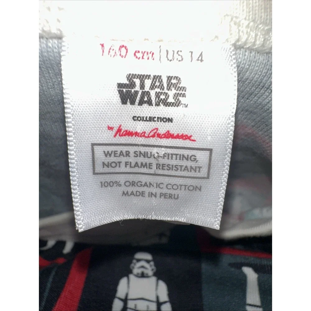 Hanna Andersson Star Wars Pajama PJ Top Stormtrooper Size 160/14 Organic Cotton‎